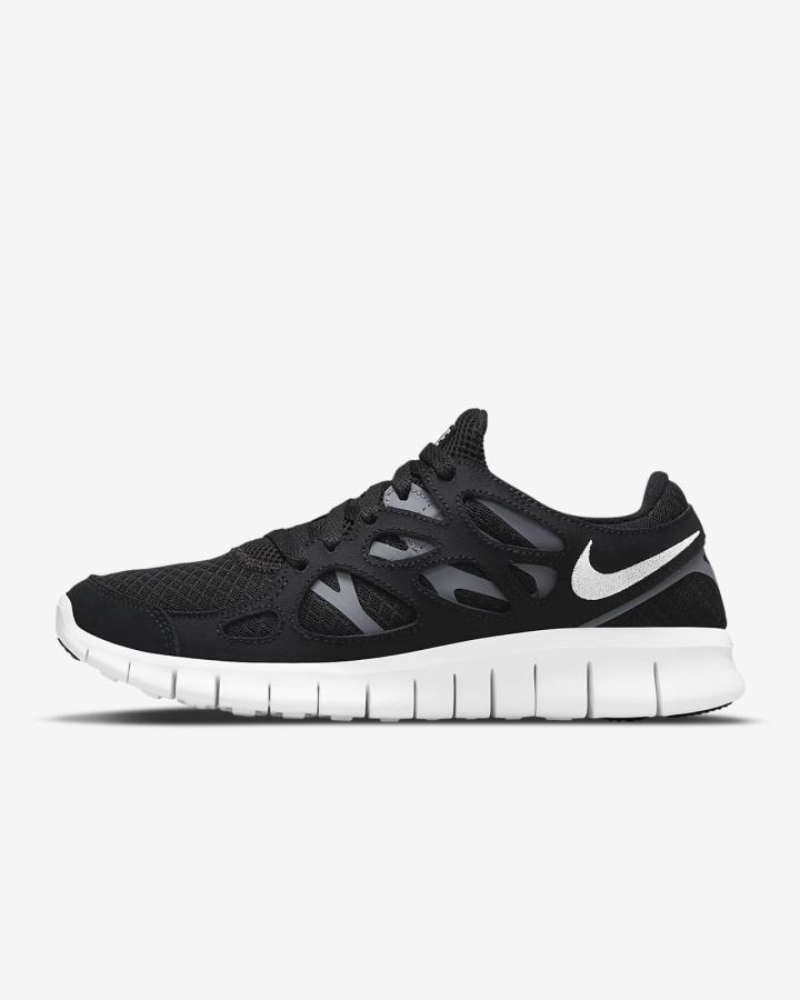 Zapatillas Nike Free Run 2 Mujer Negras Gris Oscuro Blancas | PREDT-9486