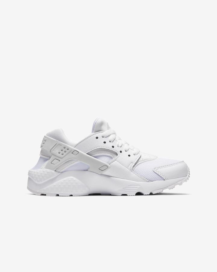 Zapatillas Nike Huarache Run Kids Niña Blancas Plateadas Blancas | DUBPF-8351