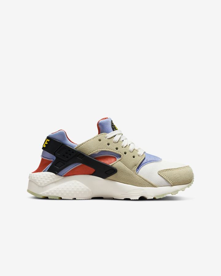 Zapatillas Nike Huarache Run Kids Niña Limón Azules Claro | ROEGF-0683