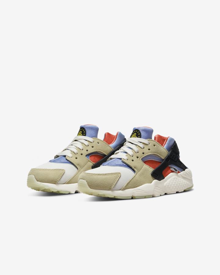 Zapatillas Nike Huarache Run Kids Niña Limón Azules Claro | ROEGF-0683