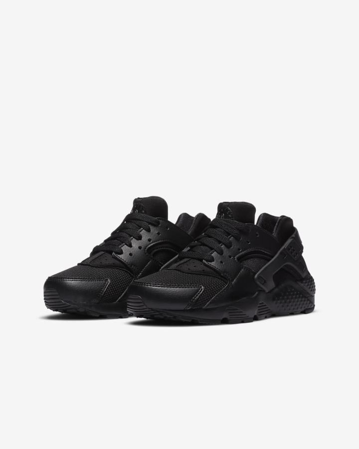 Zapatillas Nike Huarache Run Kids Niña Negras | QKZHR-0452