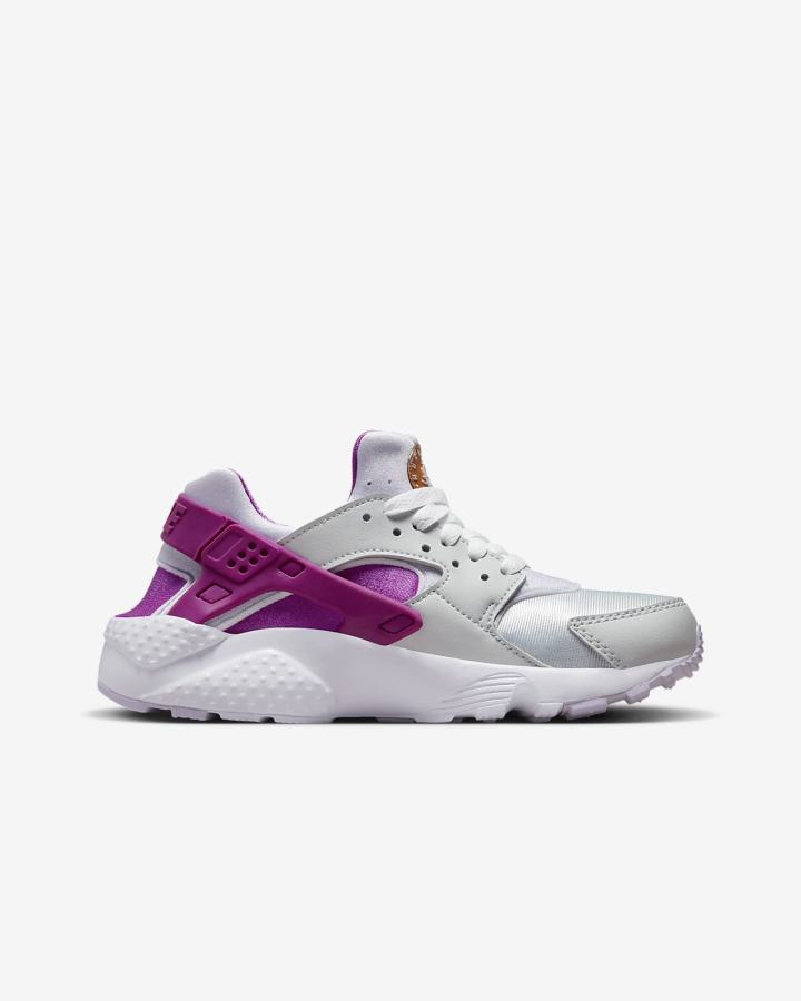 Zapatillas Nike Huarache Run Kids Niña Plateadas Moradas Metal Cobra | NGZXR-9271