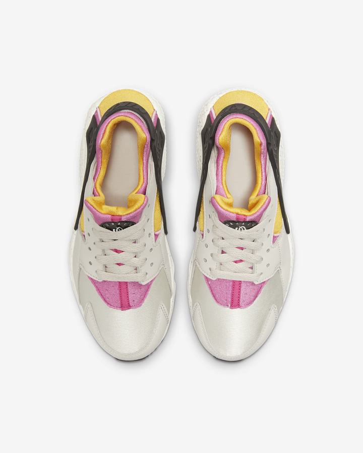 Zapatillas Nike Huarache Run Kids Niño Beige Claro Doradas Negras Rosas | FALME-8901