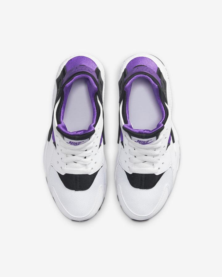 Zapatillas Nike Huarache Run Kids Niño Blancas Moradas Negras | QVZHG-0672