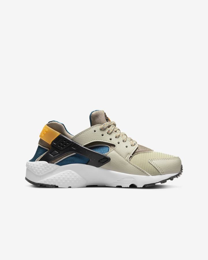 Zapatillas Nike Huarache Run Kids Niño Gris Claro Negras | XKGHM-7301