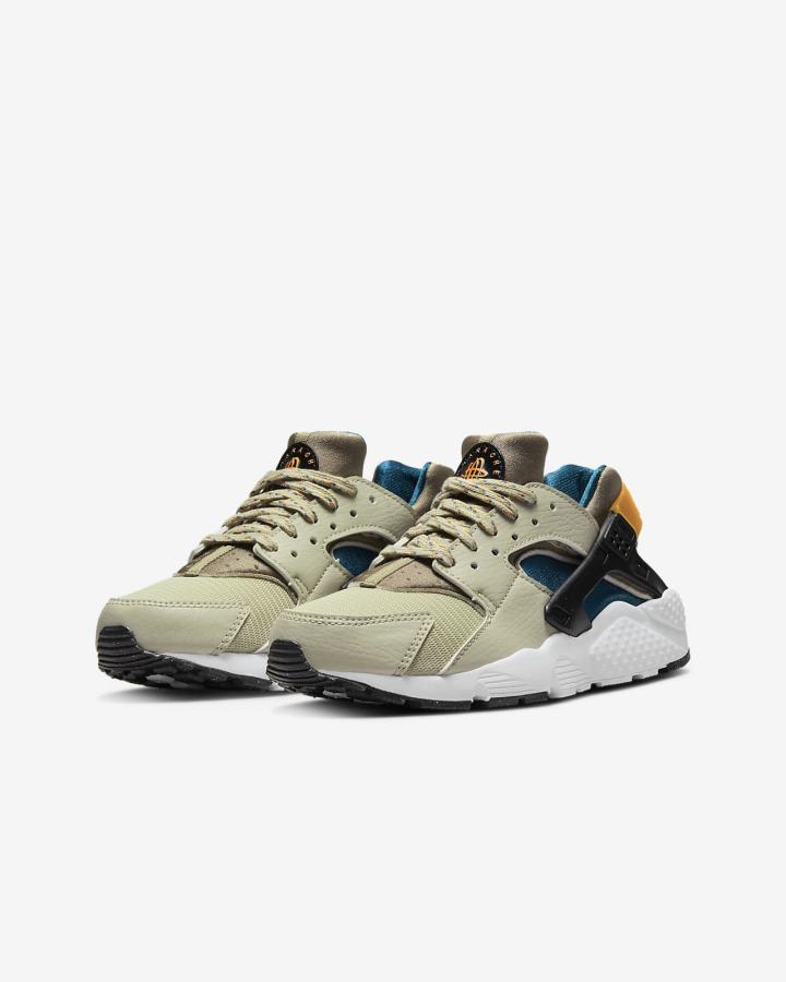 Zapatillas Nike Huarache Run Kids Niño Gris Claro Negras | XKGHM-7301