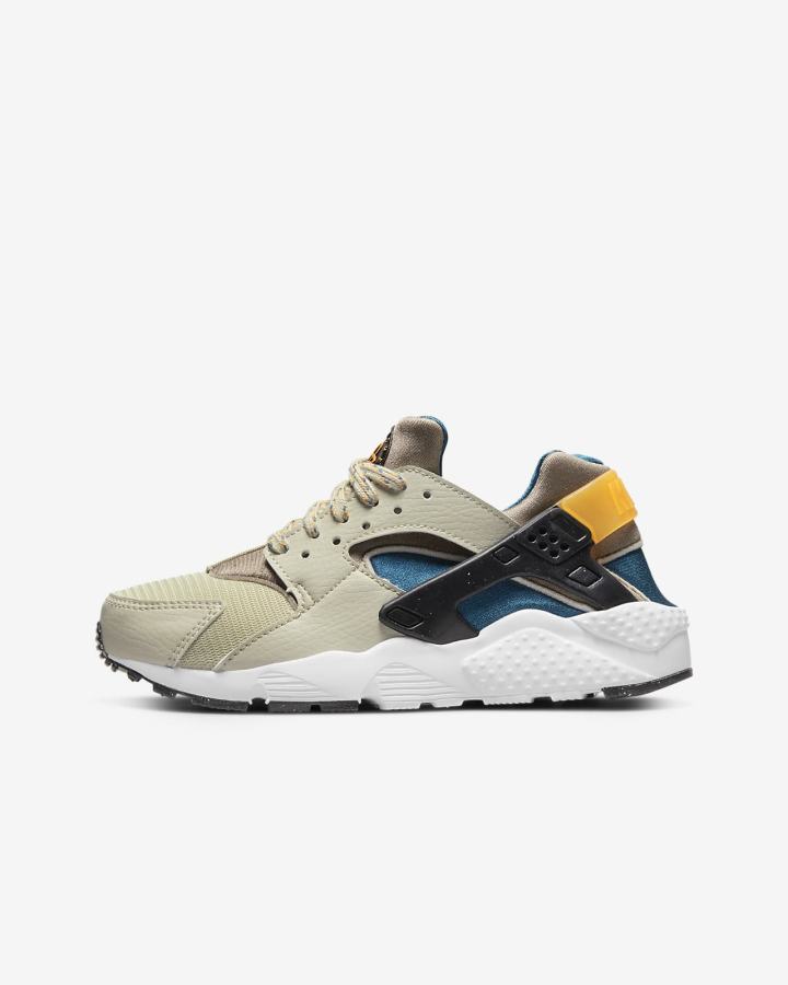 Zapatillas Nike Huarache Run Kids Niño Gris Claro Negras | XKGHM-7301