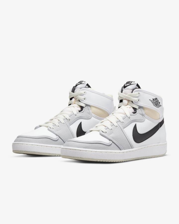 Zapatillas Nike Jordan 1 KO Hombre Blancas Gris Negras | SNBWK-5840