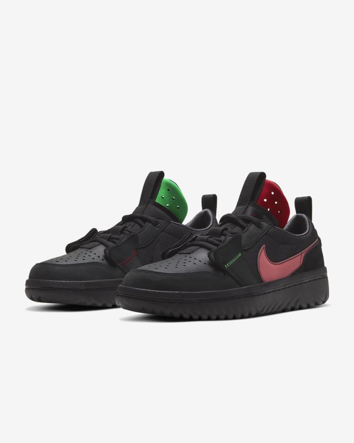 Zapatillas Nike Jordan 1 Low React Fearless Hombre Negras Rojas Verde Negras | RWHNB-9520