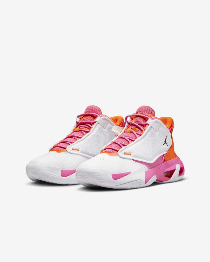 Zapatillas Nike Jordan Max Aura 4 Kids Niña Blancas Naranjas | ZWUJI-0675