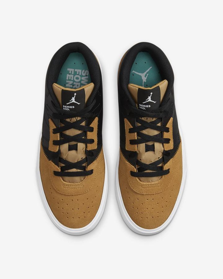 Zapatillas Nike Jordan Series Mid Hombre Negras Doradas Turquesa Blancas | TAKJP-6708