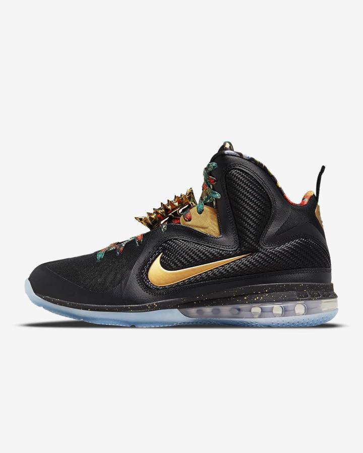 Zapatillas Nike LeBron 9 Hombre Negras Metal Doradas | YPHER-5809