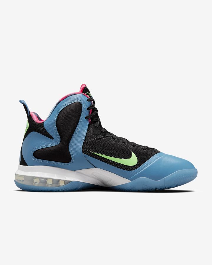 Zapatillas Nike LeBron IX Hombre Negras Azules Rojas Verde Claro | SRXWB-7392