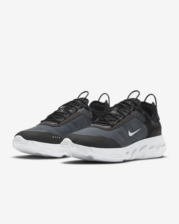 Zapatillas Nike React Live Hombre Negras Gris Oscuro Blancas | VLPSE-6523