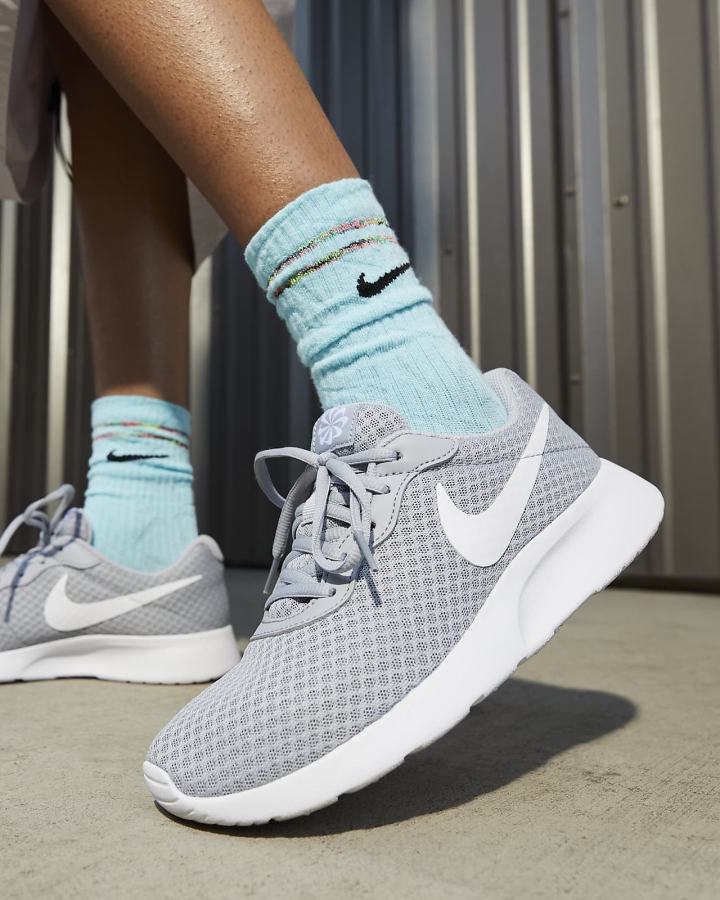 Zapatillas Nike Tanjun Mujer Gris Negras Blancas | VJQUK-2901