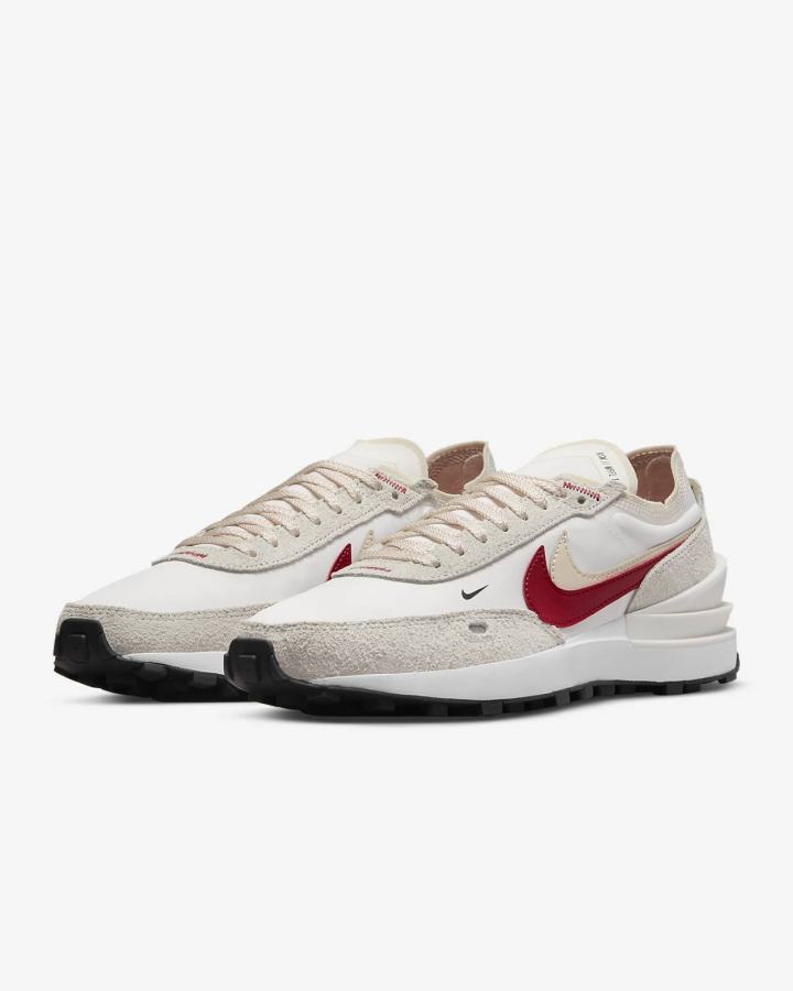 Zapatillas Nike Waffle 1 SE Mujer Blancas Negras Rojas | HWIKV-5380
