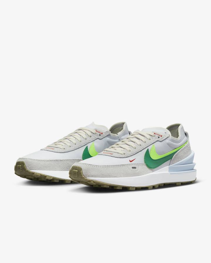 Zapatillas Nike Waffle 1 SE Mujer Gris Verde Naranjas Verde | BUYFX-8057