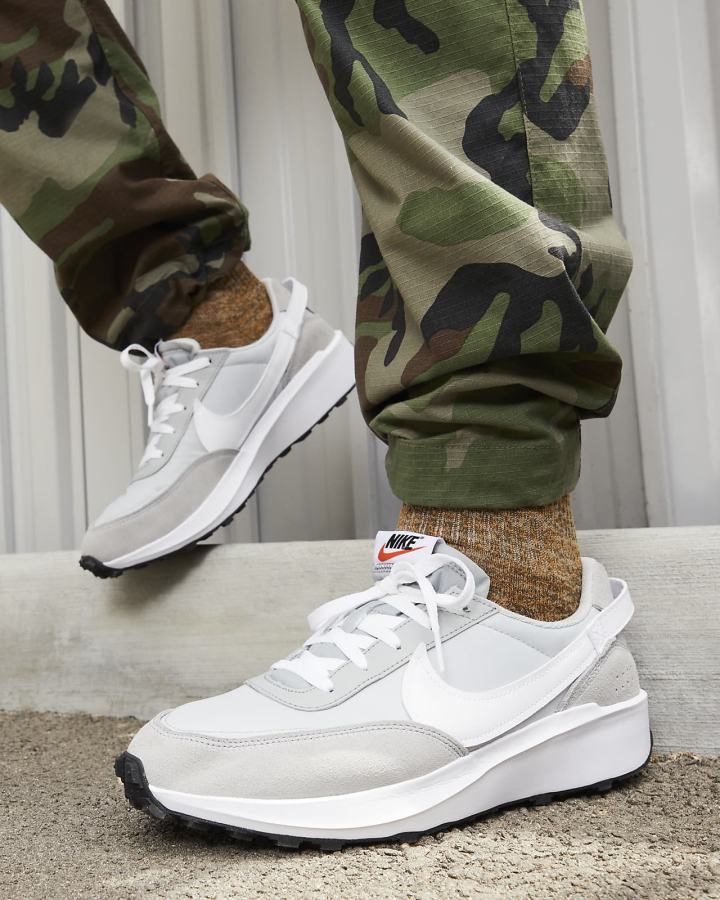 Zapatillas Nike Waffle Debut Swoosh Hombre Gris Gris Claro Blancas | FWJKV-7429