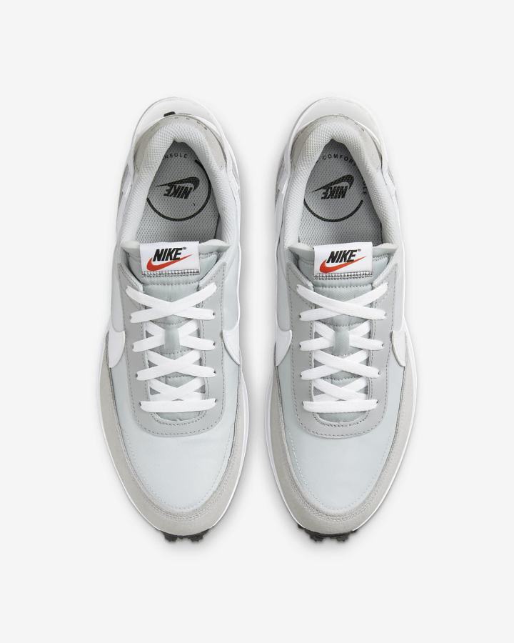 Zapatillas Nike Waffle Debut Swoosh Hombre Gris Gris Claro Blancas | FWJKV-7429