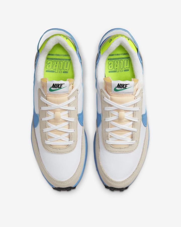 Zapatillas Nike Waffle Debut Swoosh Hombre Blancas Marrones Claro Azules | JAOQZ-7946
