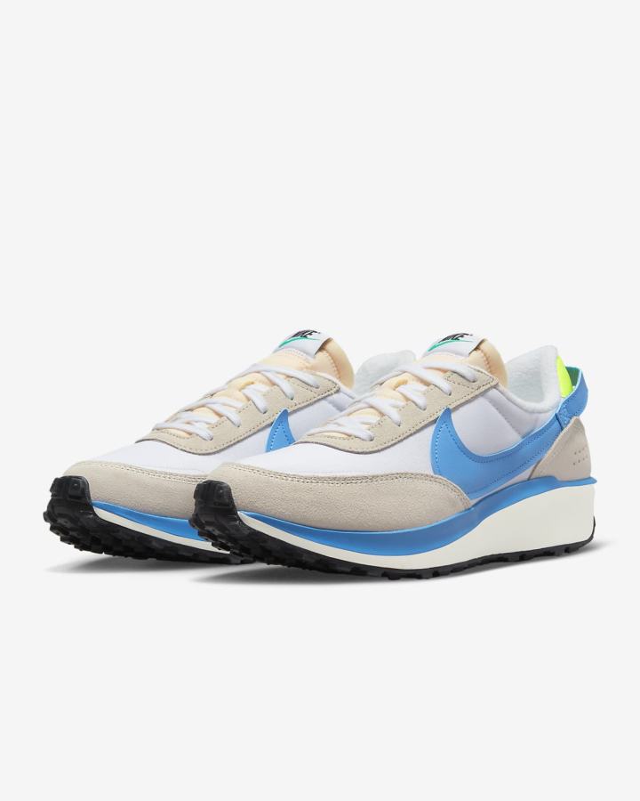 Zapatillas Nike Waffle Debut Swoosh Hombre Blancas Marrones Claro Azules | JAOQZ-7946