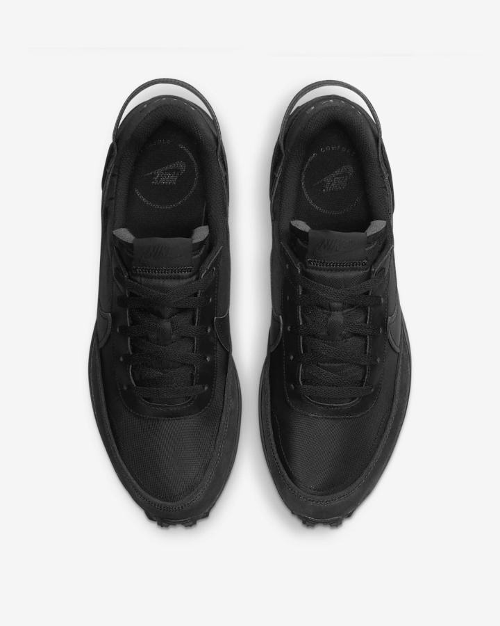 Zapatillas Nike Waffle Debut Swoosh Hombre Negras Gris Oscuro | NUPFG-0213