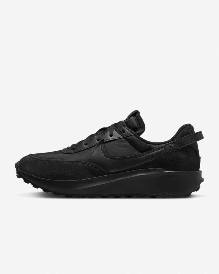 Zapatillas Nike Waffle Debut Swoosh Hombre Negras Gris Oscuro | NUPFG-0213
