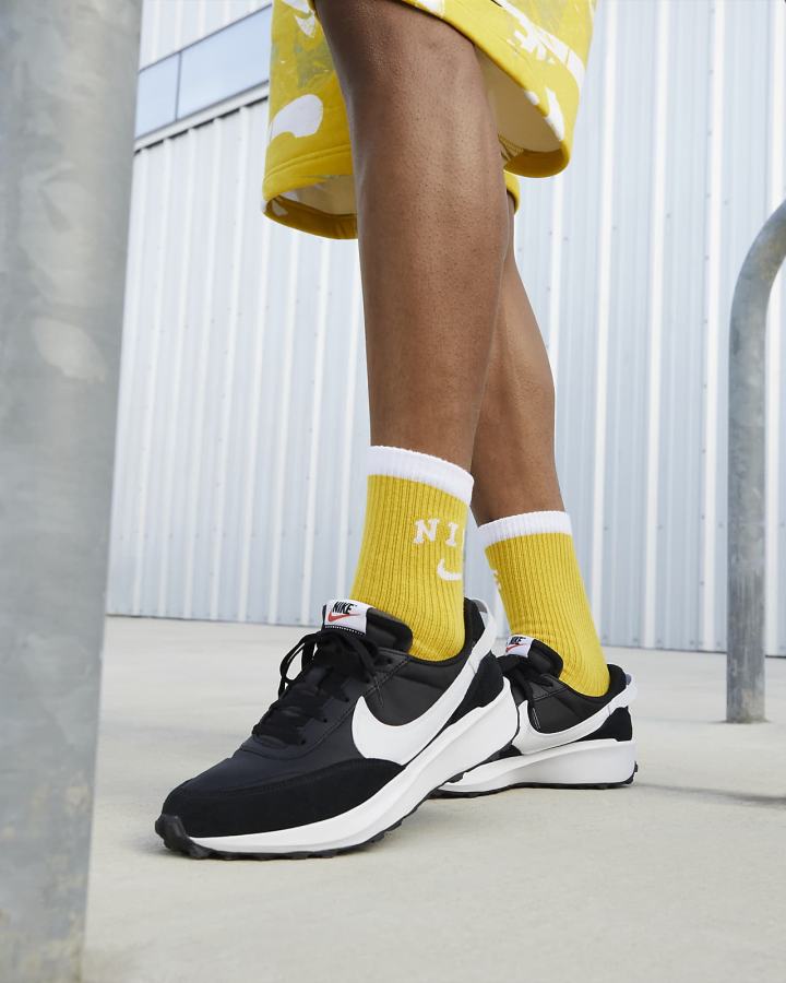 Zapatillas Nike Waffle Debut Swoosh Hombre Negras Naranjas Blancas | QNDTH-6937