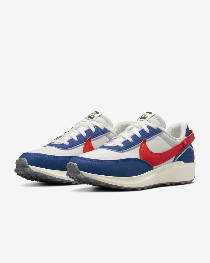 Zapatillas Nike Waffle Debut Swoosh Hombre Azul Real Gris Rojas | XNFLM-5948