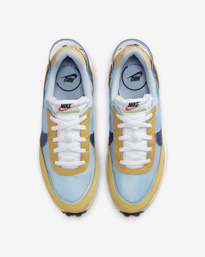 Zapatillas Nike Waffle Debut Swoosh Hombre Azules Doradas Verde Azul Marino | ZPXCO-4357
