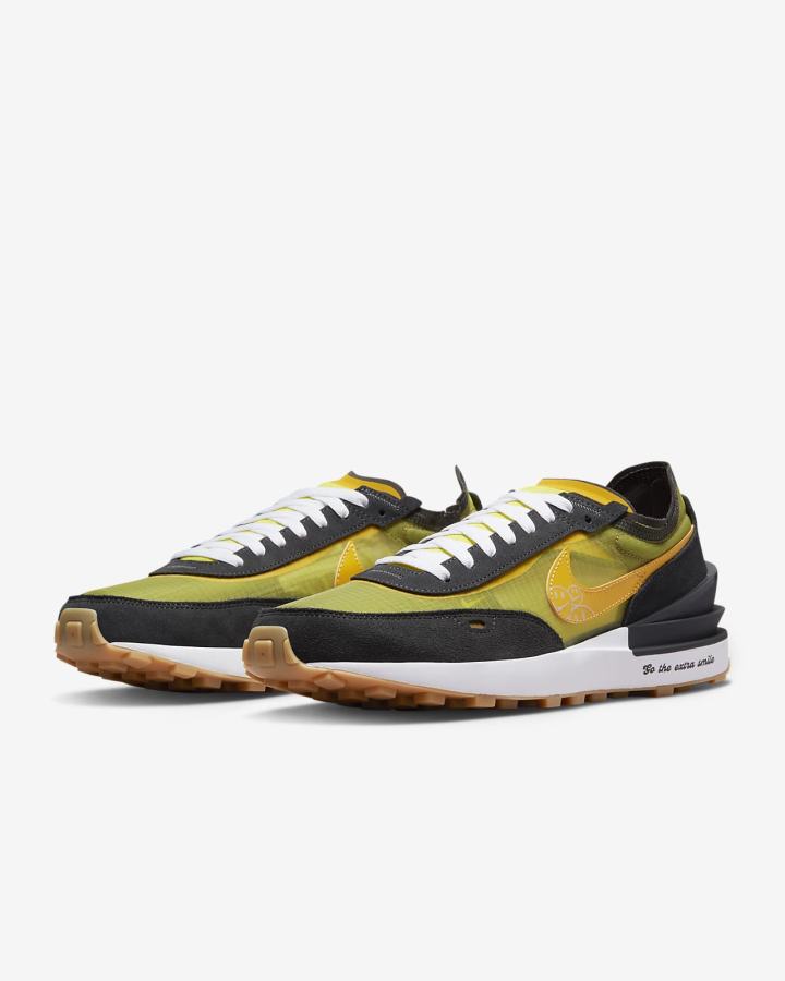 Zapatillas Nike Waffle One Hombre Amarillo Gris Oscuro Blancas | FJMPS-8407