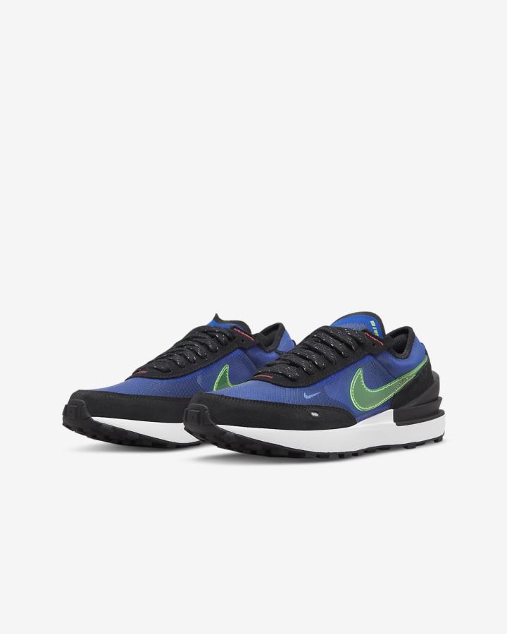 Zapatillas Nike Waffle One Kids Niña Azules Negras | AKWSU-4613