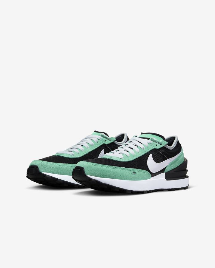 Zapatillas Nike Waffle One Kids Niño Negras Blancas | VHBQU-7584