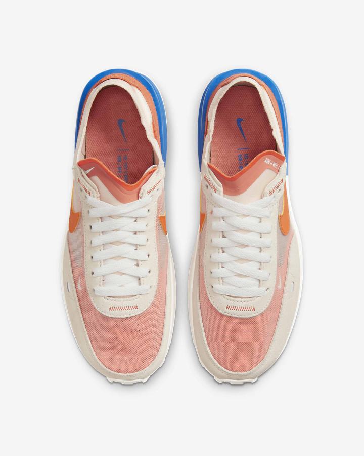 Zapatillas Nike Waffle One Mujer Blancas Azul Real Naranjas | GFEWY-0415
