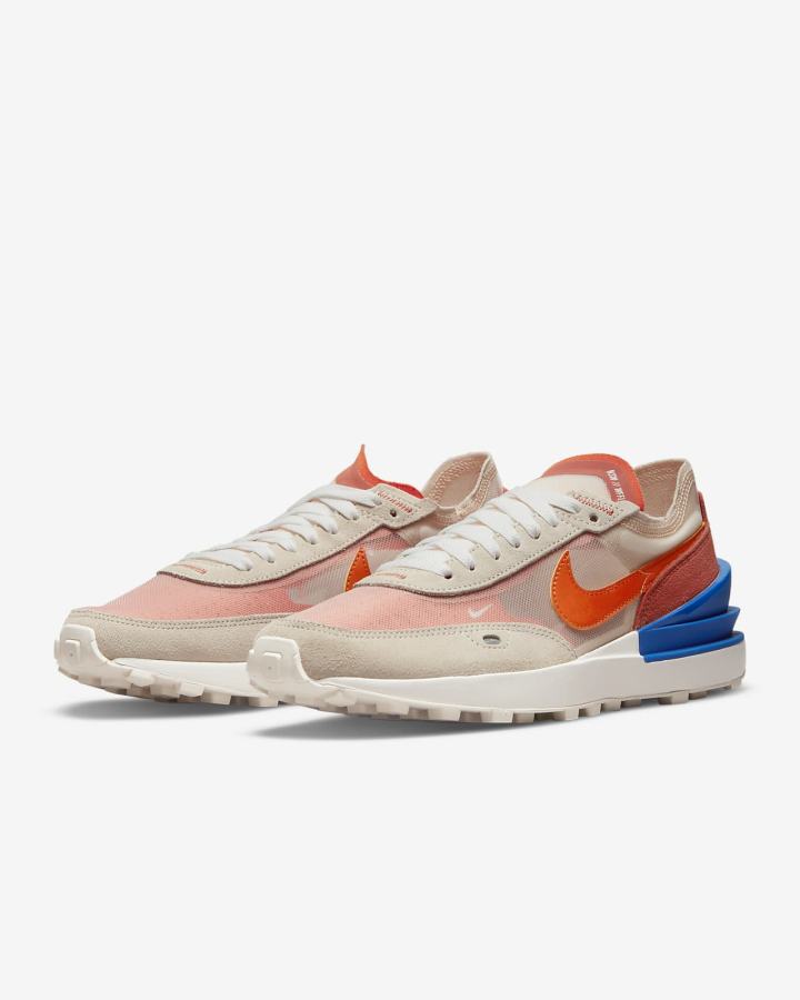Zapatillas Nike Waffle One Mujer Blancas Azul Real Naranjas | GFEWY-0415