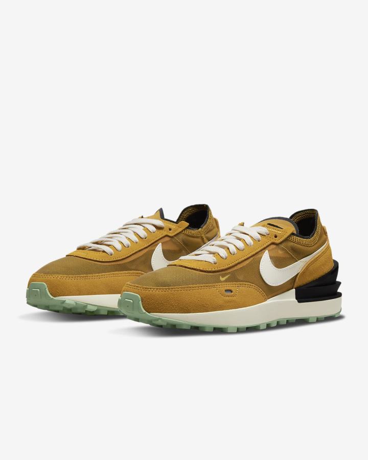 Zapatillas Nike Waffle One Mujer Doradas Negras Verde | XLSNR-4593