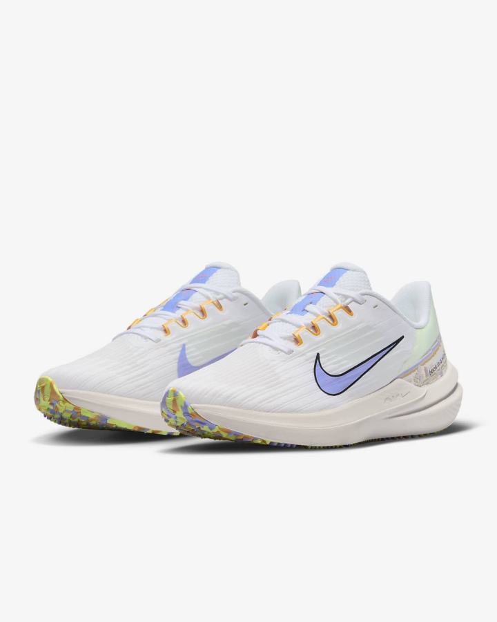 Zapatillas Running Nike Air Winflo 9 Premium Road Mujer Blancas Verde Doradas | QHMKD-7806
