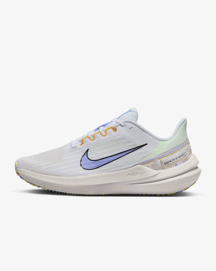 Zapatillas Running Nike Air Winflo 9 Premium Road Mujer Blancas Verde Doradas | QHMKD-7806