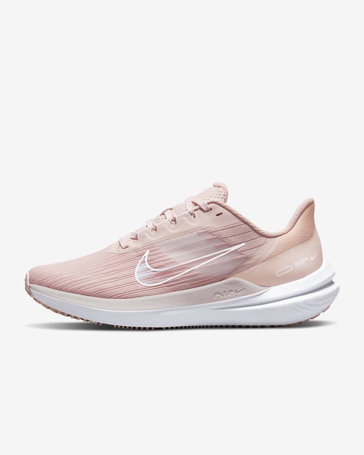 Zapatillas Running Nike Air Winflo 9 Premium Road Mujer Rosas Rosas Blancas | WDMYQ-3468