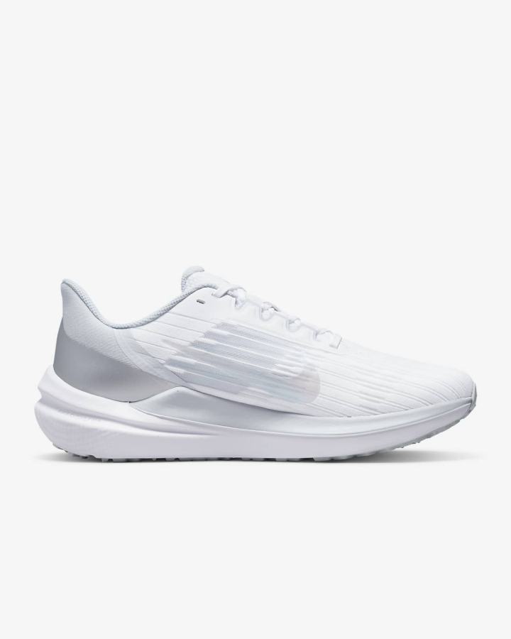 Zapatillas Running Nike Air Winflo 9 Premium Road Mujer Blancas Plateadas Gris Metal Plateadas | XHWAI-8239
