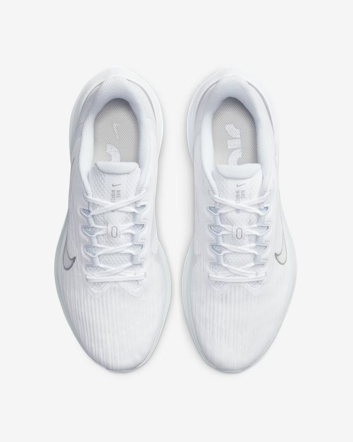 Zapatillas Running Nike Air Winflo 9 Premium Road Mujer Blancas Plateadas Gris Metal Plateadas | XHWAI-8239