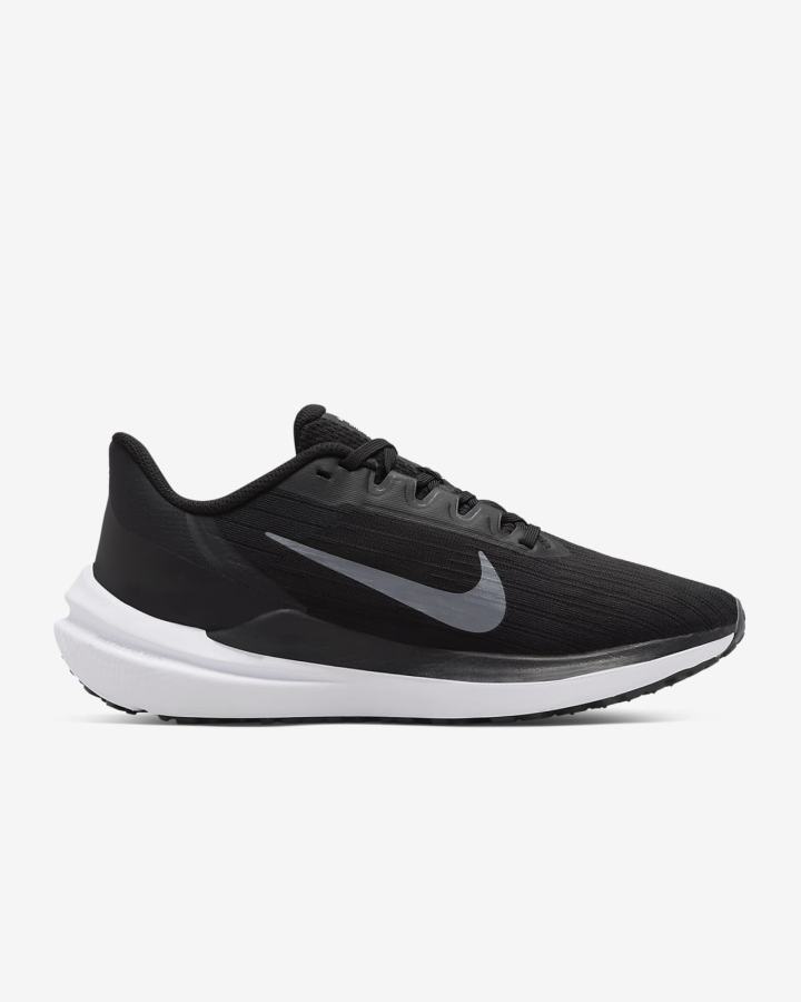 Zapatillas Running Nike Air Winflo 9 Premium Road Mujer Negras Gris Oscuro Plateadas Blancas | XQABG-1564