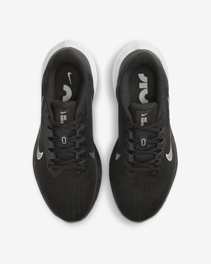 Zapatillas Running Nike Air Winflo 9 Premium Road Mujer Negras Gris Oscuro Plateadas Blancas | XQABG-1564