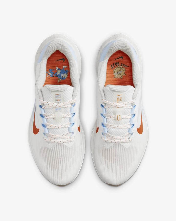 Zapatillas Running Nike Air Winflo 9 Premium Road Mujer Gris Claro Azules Naranjas | ZXJLB-9865