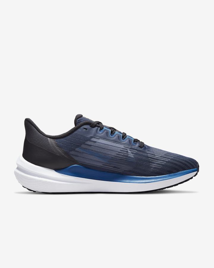 Zapatillas Running Nike Air Winflo 9 Road Hombre Obsidian Negras Blancas Azules | CDOZH-2187