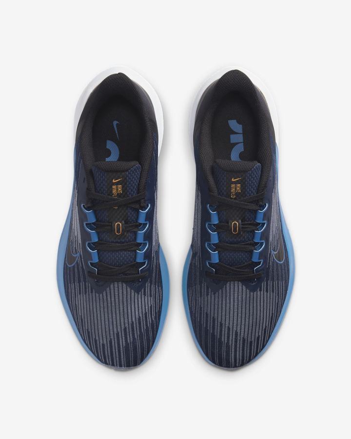 Zapatillas Running Nike Air Winflo 9 Road Hombre Obsidian Negras Blancas Azules | CDOZH-2187