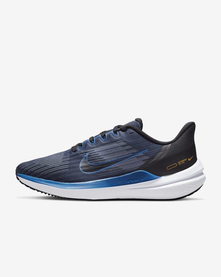 Zapatillas Running Nike Air Winflo 9 Road Hombre Obsidian Negras Blancas Azules | CDOZH-2187