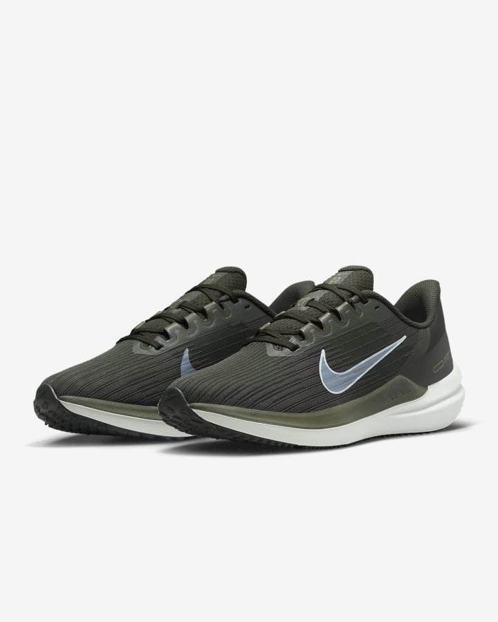 Zapatillas Running Nike Air Winflo 9 Road Hombre Kaki Azules | OCRIB-8706