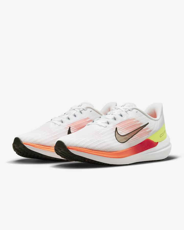 Zapatillas Running Nike Air Winflo 9 Road Hombre Blancas Naranjas Rojas Claro Negras | OMAZB-1805
