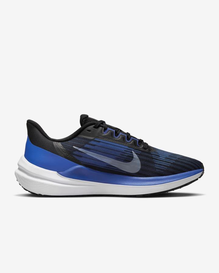 Zapatillas Running Nike Air Winflo 9 Road Hombre Negras Azul Real Azules Blancas | UOYVE-6720